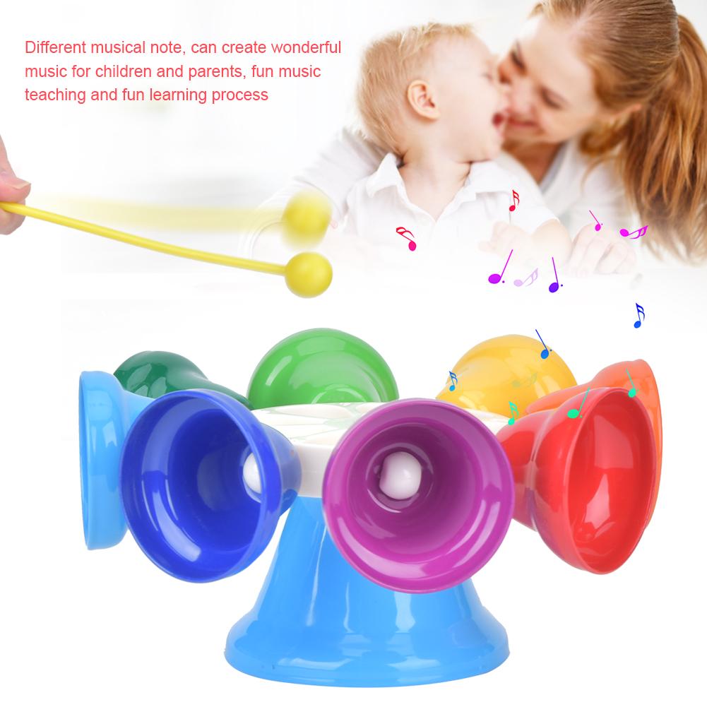 8Note Music Bells with Rod Children Hand Percussion Educational Toy Gift Orf Instrument