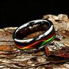 Vintage Red Rose Flower Inlaid Stainless Steel Ring High Polished Bevel Edge Wedding Band Retro Romantic Love Jewelry Gift