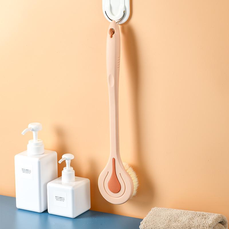 

Long-Handled Soft-Bristle Bath Brush & Loofah for Back Scrubbing and Mud Removal