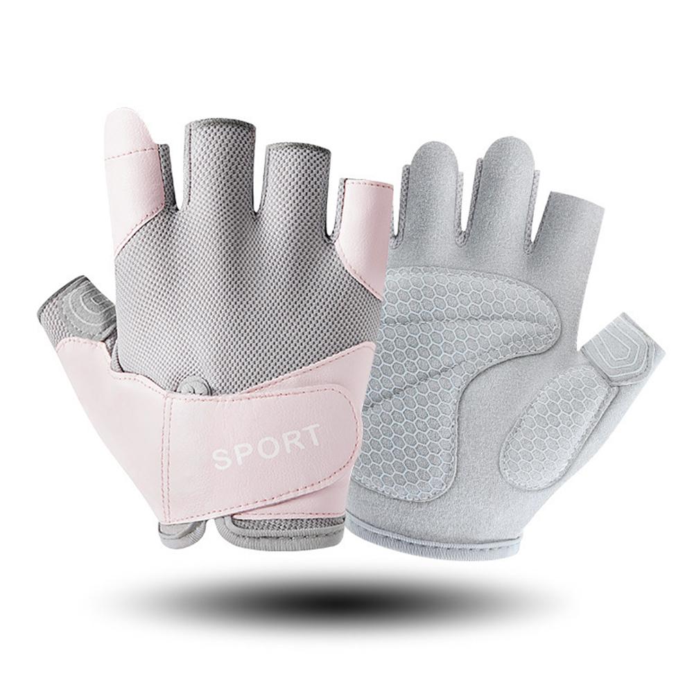 

1 пара фитнес-перчаток с открытыми пальцами, износостойкие, предотвращают образование мозолей, спортивные протекторы для рук, перчатки для велоспорта на открытом воздухе, противоскользящие L розовый