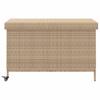 Garden Storage Box with Wheels Beige 110 x 55 x 73 cm Poly Rattan