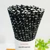Biodegradable Halloween Paper Straws with Skull and Pumpkin Design