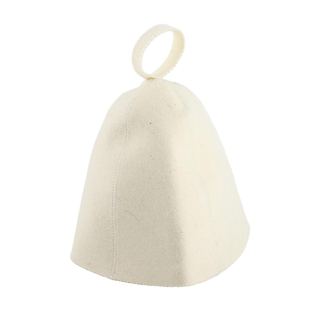 Beige Wool Felt Sauna Hat Cap for Russian Banya Sauna Hut With Hang Loop Supply