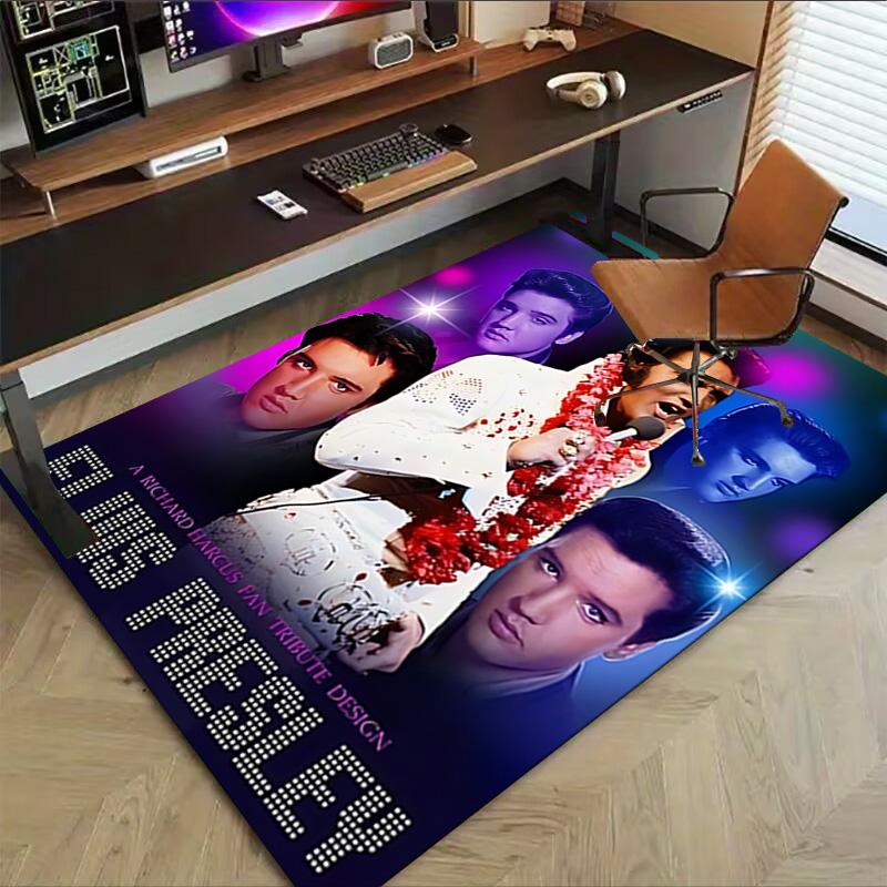 Elvis Presley Tribute Design Carpet For Playroom Bedroom Living Room Sofa Home Decorkids Game Area Rug Nonslip Floor Mat