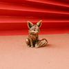 Brass Fox Statue Cute Fox Miniature Figurines Desk Ornament Decoration Accessories Copper Animal Sculpture Home Decor Crafts