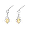 Natural Garnet Olivine S925 Sterling Silver Stud Earrings Women's New Chinese Hollow Colored Treasure Earrings Holiday Gift