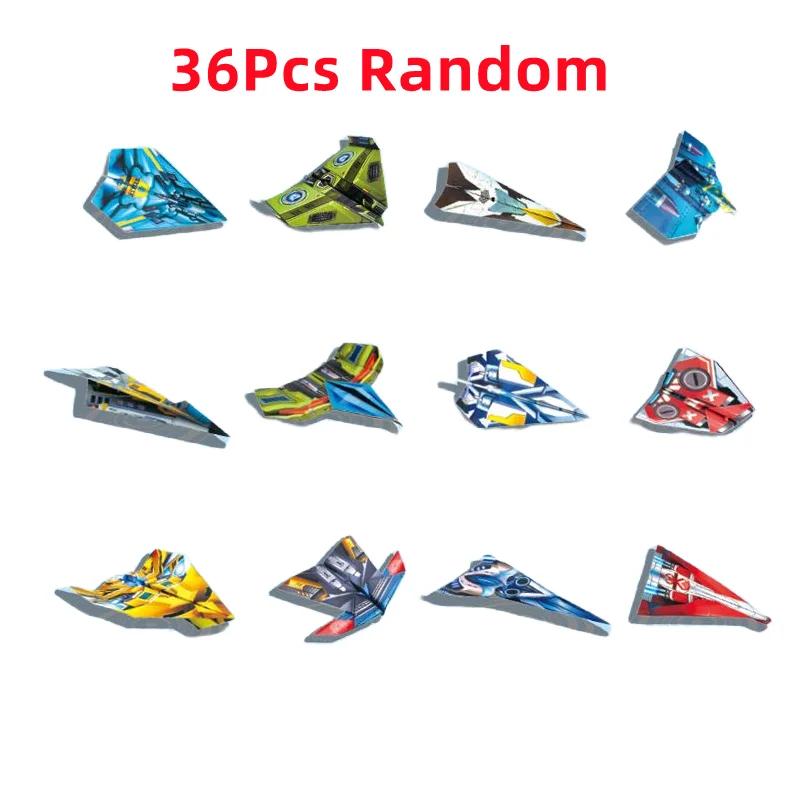 

36 Sheets Montessori Folding Airplane Origami Kit Paper Handmade Colored Paper Set Art Learning 3D Versatile Paper Aircraft Toys