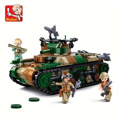 563 stücke Sluban 1107 Medium Militärischen Tank Modell Baustein Spielzeug 97 Medium Chariot Kinder Diy Ziegel Spielzeug