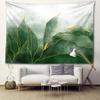 White Green Gilded Leaf Printed Tapestry, Modern Art Style Room Bedroom Study Living Room Wall Hanging Art Wall Decoration