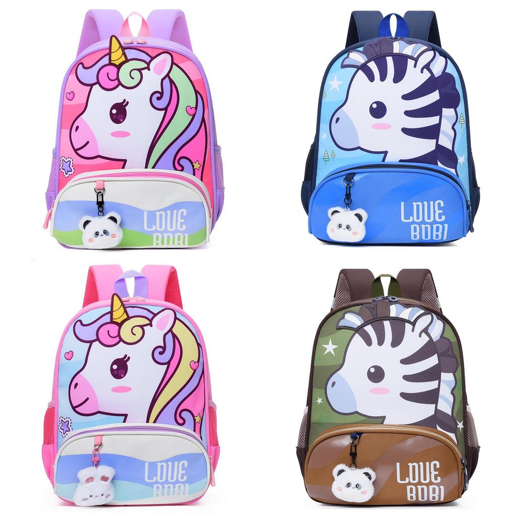Unicorn Kids Backpack Cartoon Oxford Fabric School Bag With Air Cushion Straps For Children