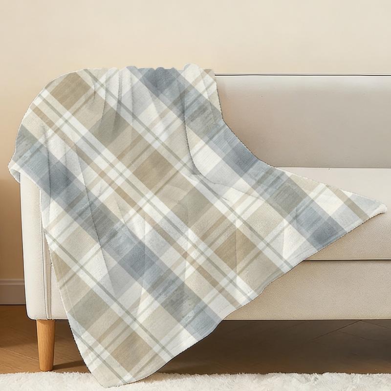 Plaid Flannel Fleece Blanket No Shedding Soft Warm Throw, Cozy Home Blanket for Couch, Bed, Halloween & Christmas, Movie Night Use