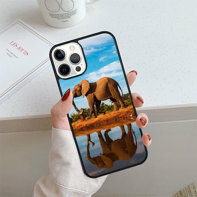 Elephant Animal Phone Case For iPhone 17 Air 13 12 14 15 16  Cover For Apple 14 15 16 Pro Max 6S Plus Coque