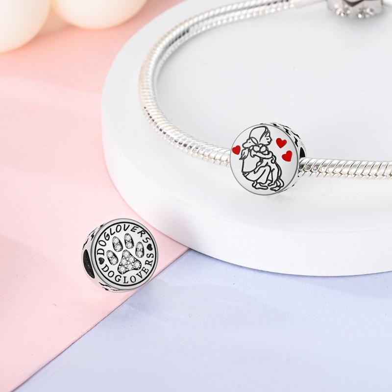

Authentic Charm Bead Charms copper Pendants Ideal For A Girl Who Loves Dogs Compatible With Charm Bead Charms Plata Bracelets Ideal For Women Jeweller