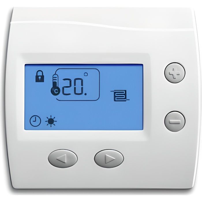 Thermostat d'ambiance digital - Domoable - Blanc - Semi encastré - Connecté - 6 modes de fonctionnement