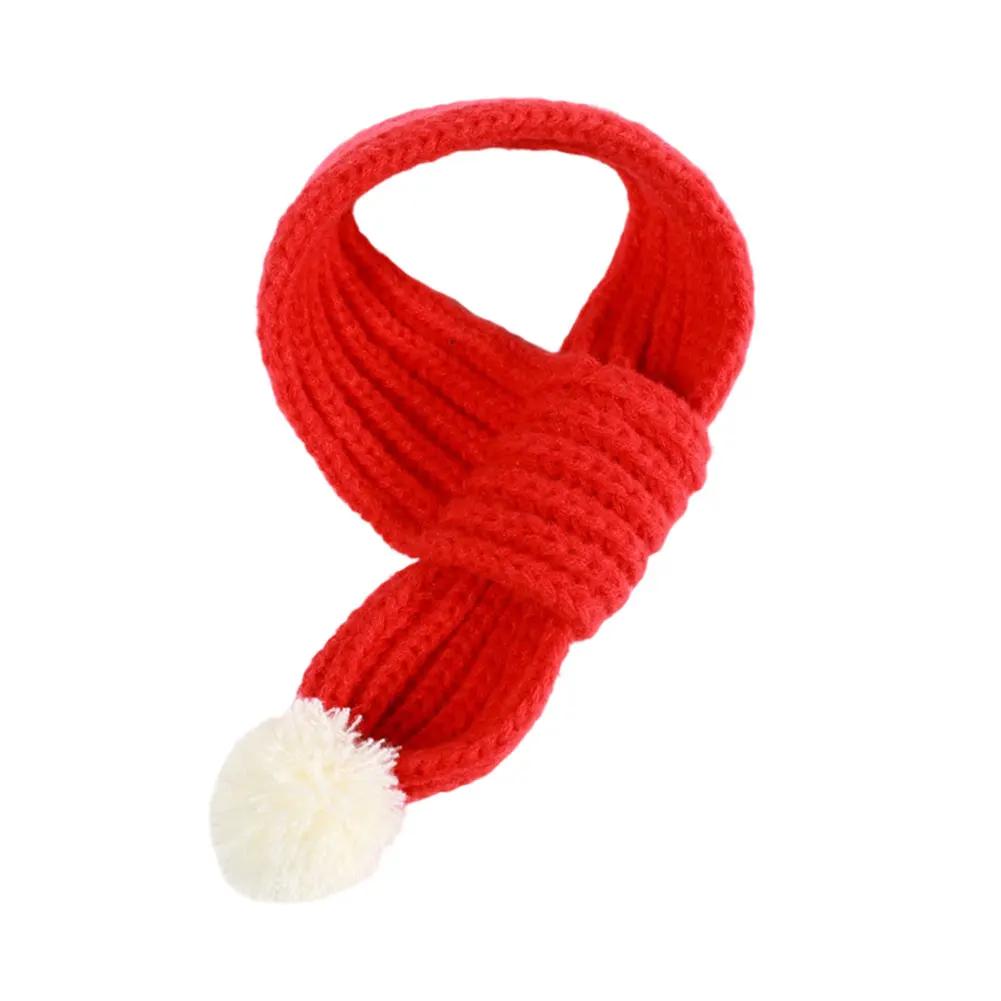 Winter Warm Knitted Pet Scarf Christmas Dog Scarf Universal Collar New Year Pet Scarf for Small Medium Dog Teddy Chihuahua S