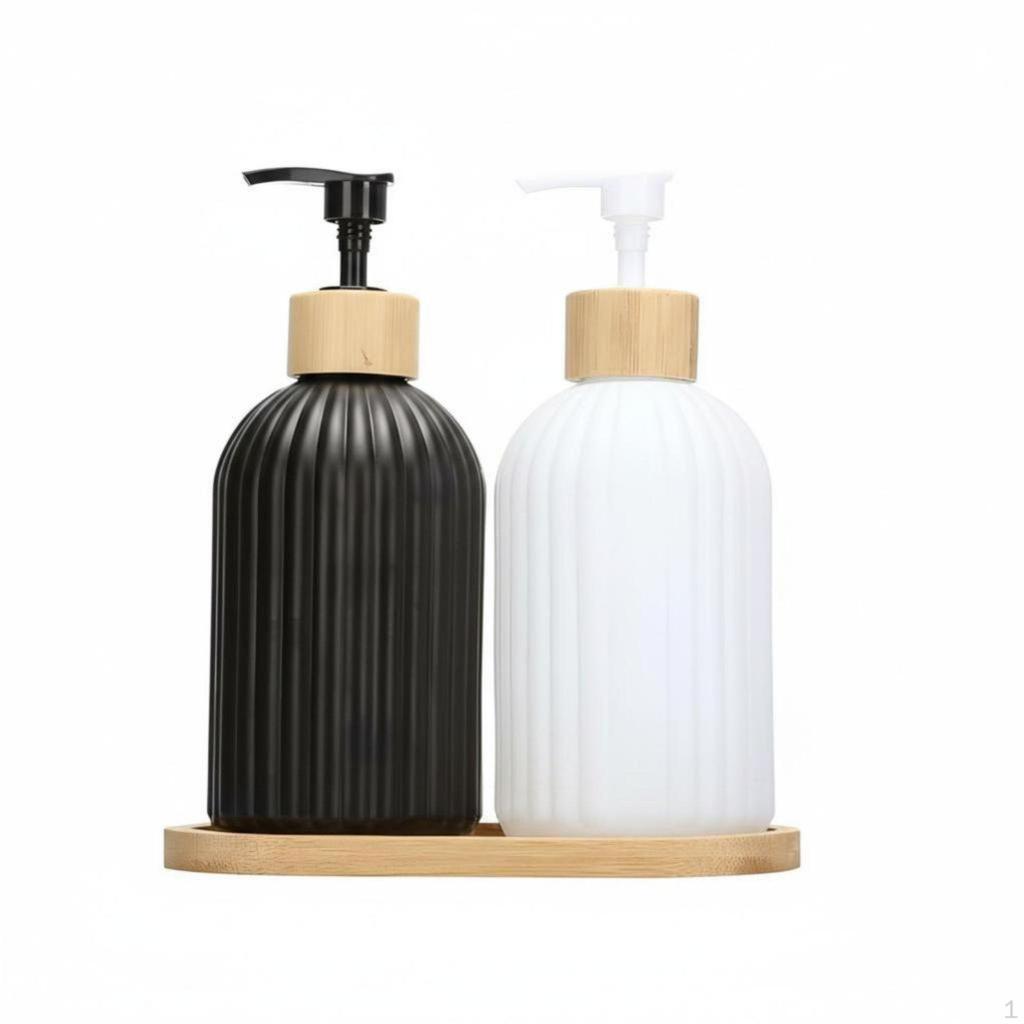 Glass Soap Dispenser Bottle, Black Cream Classic Pump, Thickened Glass, Liquid Refill for Bathroom,