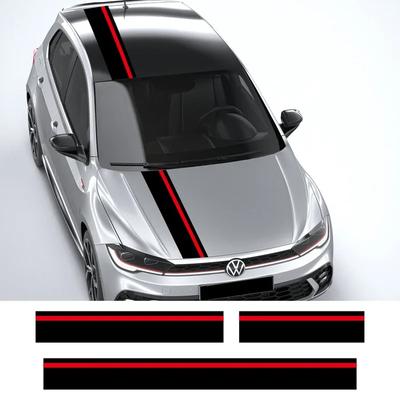 Zestaw Naklejek na Maskę Dach Bagażnik Samochodowy Dla VW Volkswagen Polo 6R 6C 9N2 9J GTI Naklejki w Stylu Racingowym PVC Akcesoria do Tuningu Samochodów
