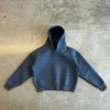 Unisex Oversized Hooded Sweatshirt Matching Joggers Set Solid Color Streetwear Casual Lounge Wear