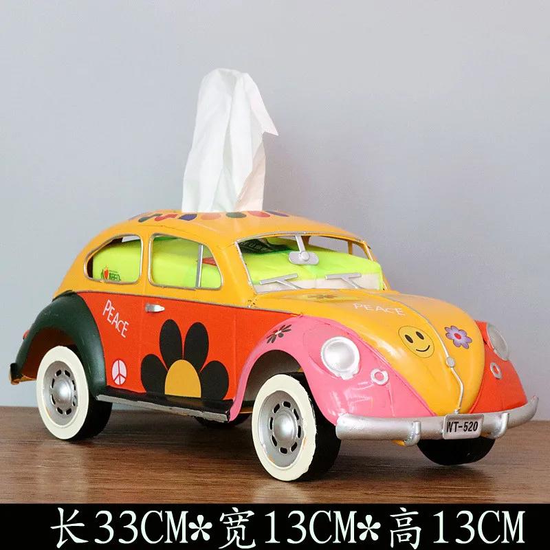Scatola portatovaglioli a forma di Scarabeo Bus in Ferro Battuto Retrò Americano Scatola portatovaglioli Creativa Modello di Auto Decorazione Artigianato Regalo Speciale Decorazione per la Casa