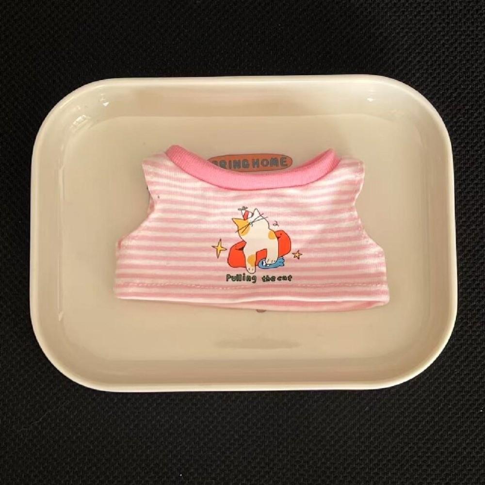 1 set Cowboy Hat 10/20cm Cotton Doll Clothes Striped T-shirt 10cm Doll Clothes  Doll Accessories