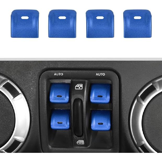 JWWY for JK Center Console Window Control Switch Knob Protection Cover Trim Compatible with 2012-2017 Jeep Wrangler JK KU Interior Accessories