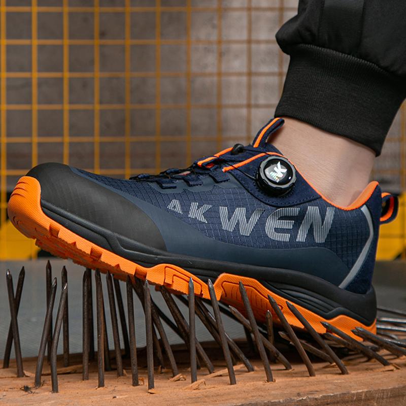 High-Quality Safety Shoes Men'S Anti Smashing Anti Piercing Wear-Resistant Shoes Steel Toe Anti Slip Work Shoes Indestructible