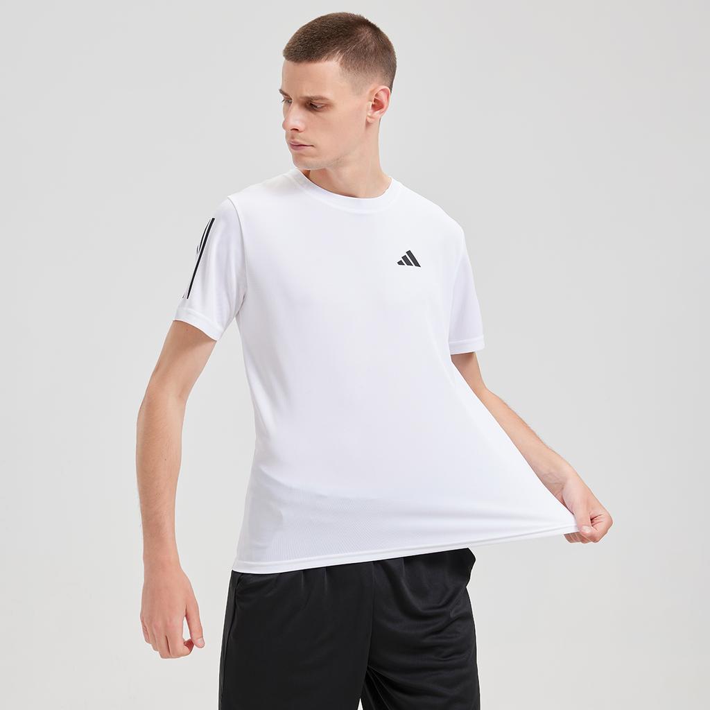 Adidas Classic Three Stripes American Retro Sports Casual Breathable Quick-Dry Short Sleeve T-Shirt Men Tops White BXWTTS01-WB