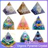 Energy Generator Orgone Pyramid Amethyst Peridot Healing Natural Crystal Reiki Chakra Generator Orgonite Pyramid Meditation Tool