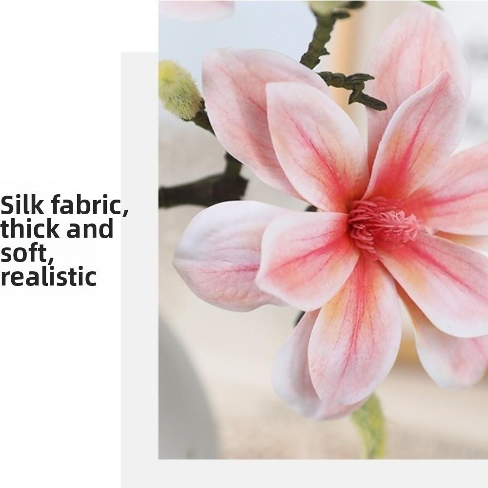 Handmade Artificial Magnolia Flower Realistic Fake Silk Flower Simulation Orchid  Landscape Design