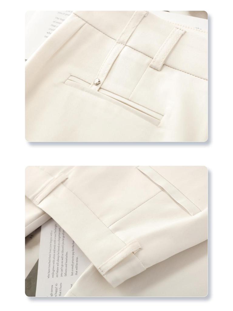 Women's Khaki Wide-Leg Suit Pants: 2025 Spring High-Waist Straight-Leg Style for Casual and Formal Wear