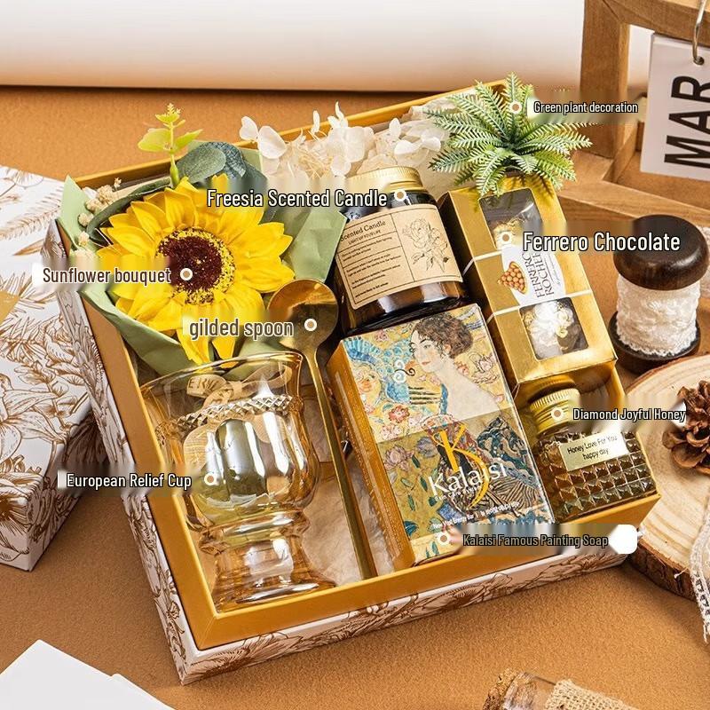 Elegant Golden Floral Gift Set