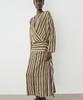 Masimodutti Striped Belt Detail Midi Dress