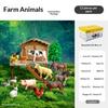 Realistic Animal Figure Toy Early Education Set - Baby Plant Recognition Kit Lion Tiger Elephant Panda Giraffe Animal Figure Toy