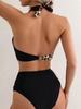 Sexy Leopard Laced Up Bikini 2 Piece Set Women Split Swimsuit High Waist Beach Style Bikini 2025 New Summer Swimwear Bikinis Set