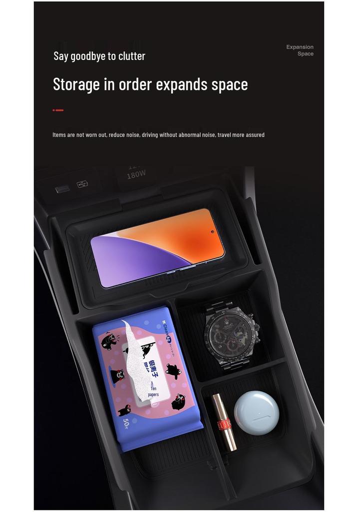 Geely Xingrui Center Console Organizer: Fits 25 Models, Xiaolong MAX Storage Box for Car Accessories Modification