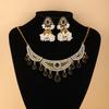 Middle Eastern Style Water Drop Necklace & Bell Earring Set