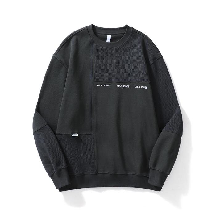 

Осенний трендовый брендовый американский тяжелый свитер мужской свободный большой размер молодежный черный с круглым вырезом и длинными рукавами топ тренд 4XL темно-серого