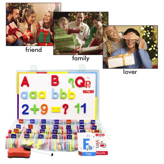 1 Set Magnetic English Letter Toy Colorful Uppercase Lowercase Letter Number Learning Preschooler