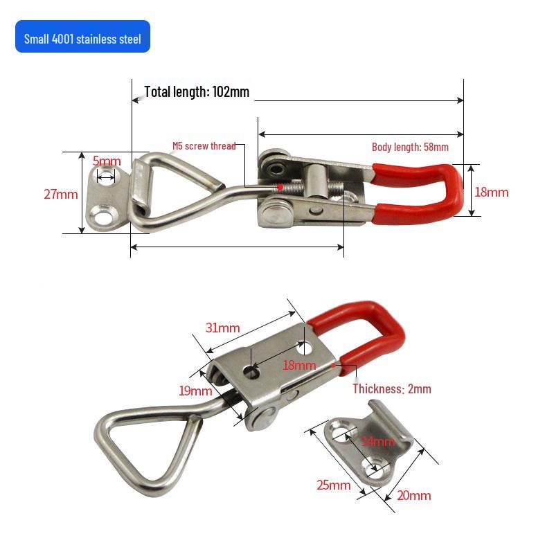 30 Stainless Steel Quick Release Adjustable Toggle Latch Lock Clip Box Buckle