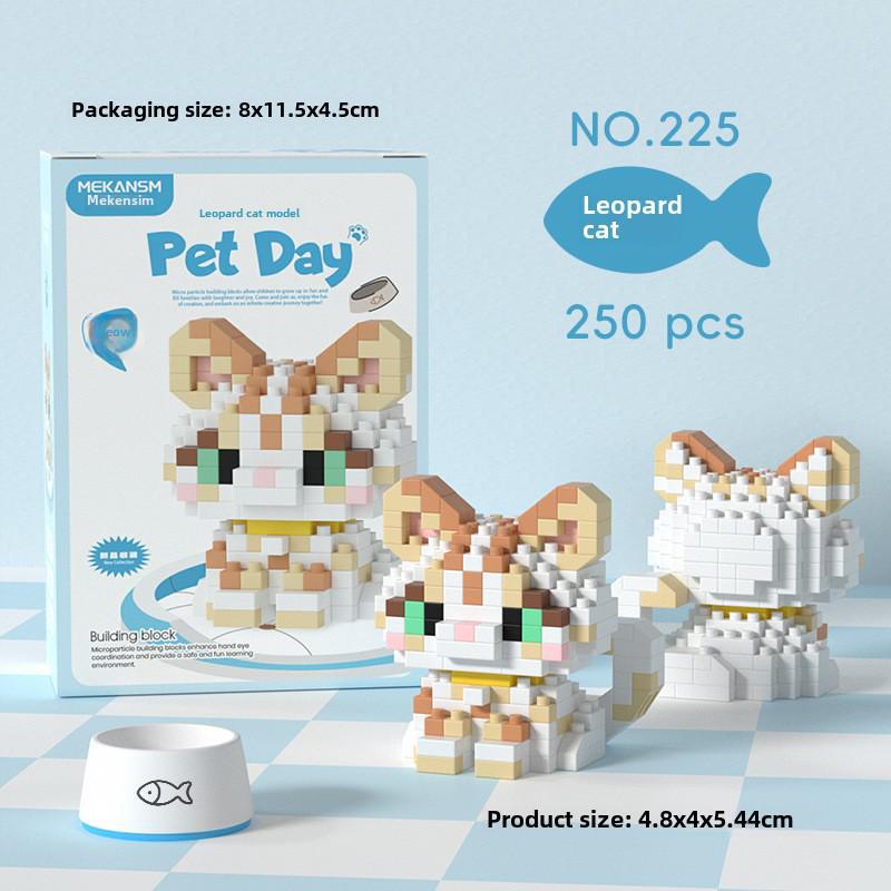 "Mini Particle Assembly Block Toys: Educational Cat Puzzle Ornaments for Kids, Compatible with LEGO"