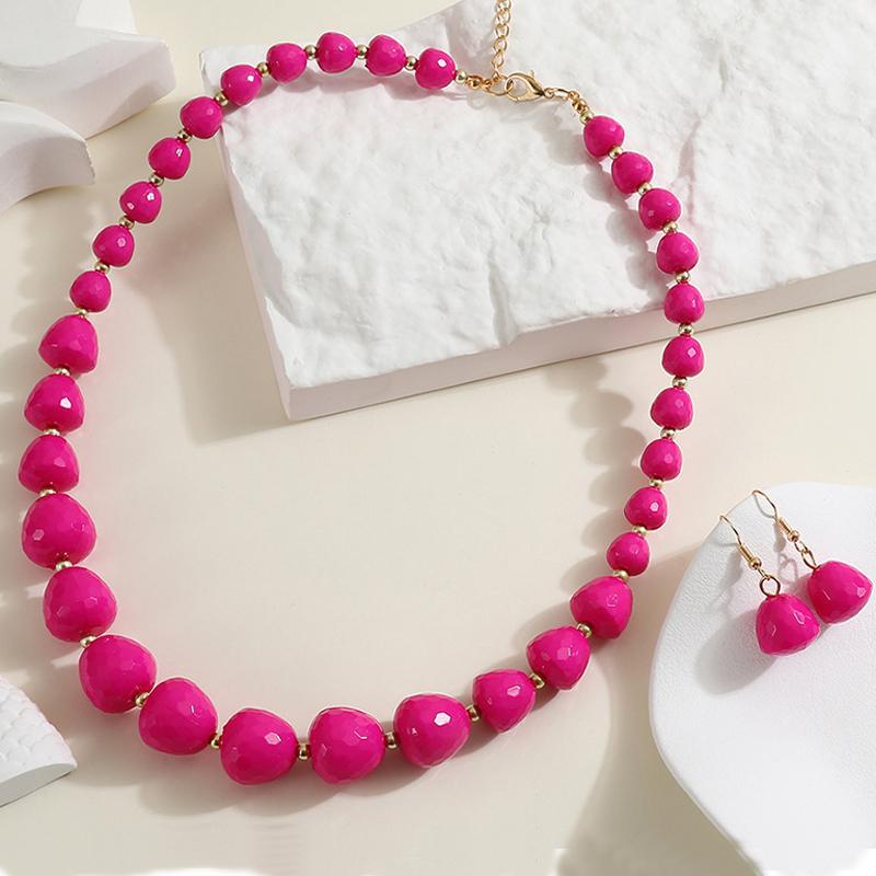 Böhmisches Harz Halskette Ohrringe Set Strand Tanz Blickfang Zubehör