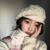 Solid color wool beret crochet casual versatile wool hat women's autumn and winter British retro knitted bud hat