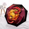 1pc Dragon Dice Automatic Folding Umbrella Compact Lightweight Travel Umbrella with 8-Rib Sturdy Frame, Windproof & Self094