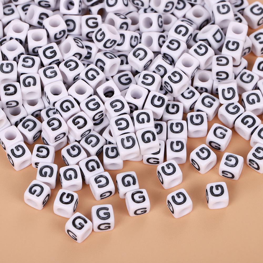 Square Acrylic A-Z English Letter Beads (6mm/7mm/8mm/10mm) for Jewelry Making