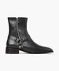 Firenze Atelier Minimal Square Line Velcro Line Ankle Boots 9500 [Black Fg]