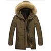 Chaqueta acolchada de algodón con capucha de talla grande y cuello medio de moda de invierno para hombre
