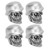 4Pcs Set Helmet Skull Type Tire Valve Stem Caps with Rubber Ring Universal for Cars Bikes SUVs Trucks Bicycle Motorcycle