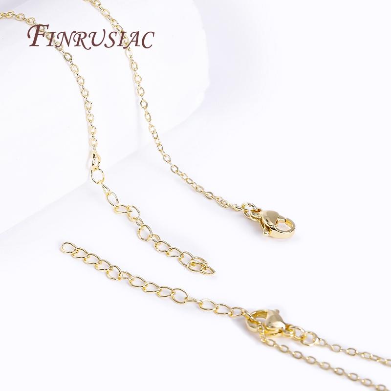 18K Gold Plated Brass Metal Oval Shape Thin Chains Necklace For Jewelry Making Supplies DIY Accessories