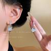 High-end Temperament Light Luxury Bow Zircon Earrings Women's Niche High-end Sense Diamond-set Stud Earrings Versatile Geometric Earrings Tide