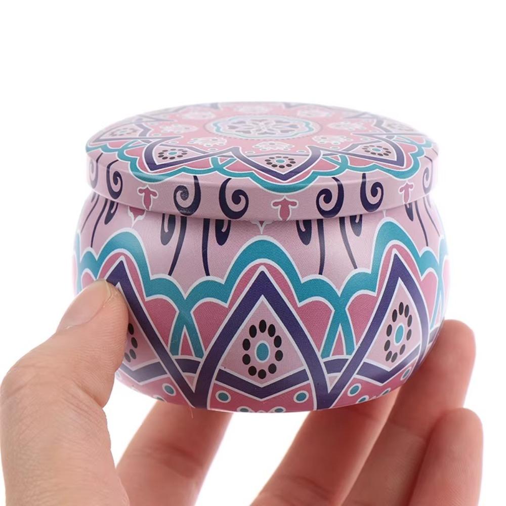 4pcs Round Cookie Tin Box Metal Biscuit Packaging Iron Can Candy Jar  for Dry Spices and Sweets